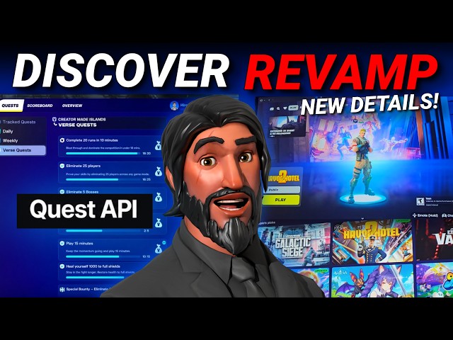DISCOVER REVAMP New Look! Quests API & More in Fortnite Creative/UEFN! (Unreal Fest Breakdown)