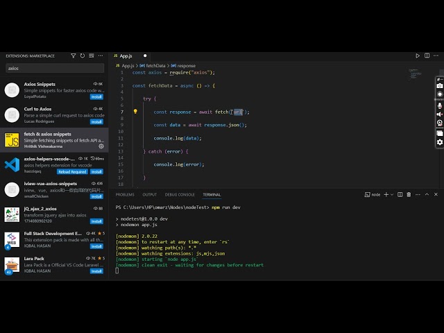 Full Stack Web Development Fetching data from Url to the Console