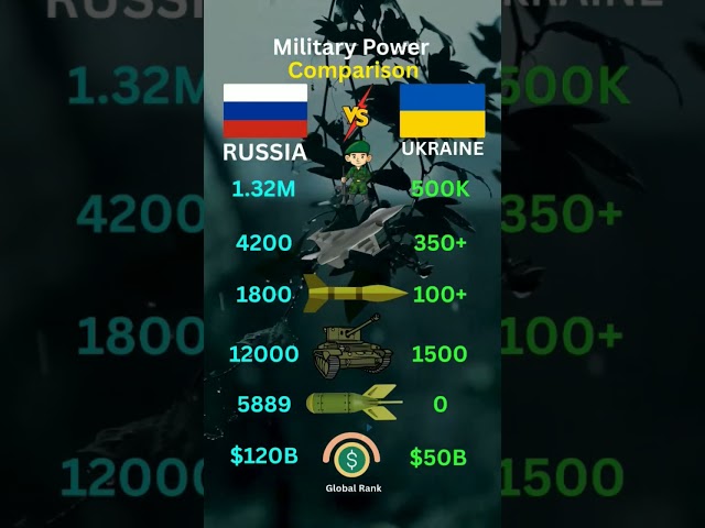 Russia vs Ukraine Military Power 2025 #shorts