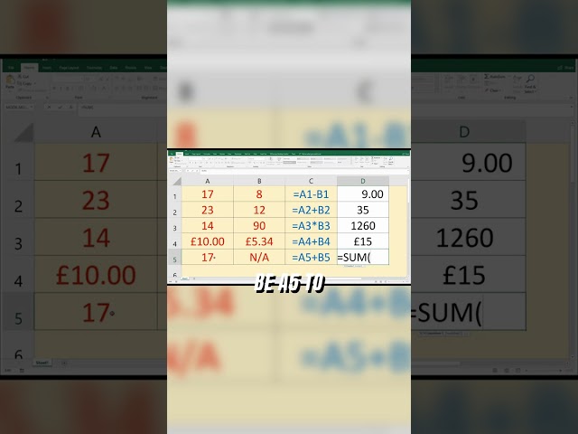 Excel SUM Function: Calculate Numbers, Ignore Text!