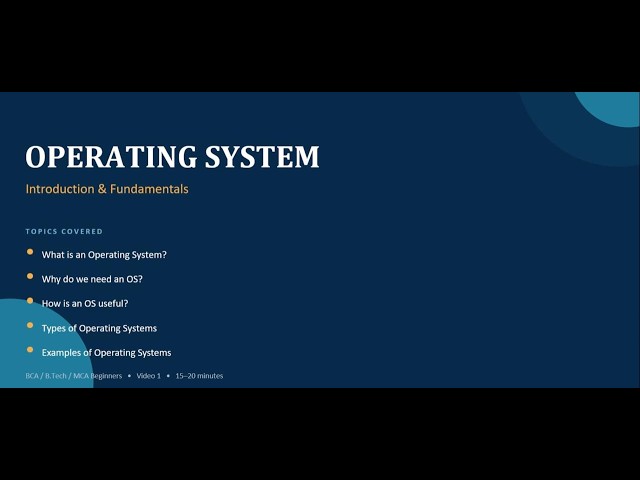 Basics of Operating System Lecture-3