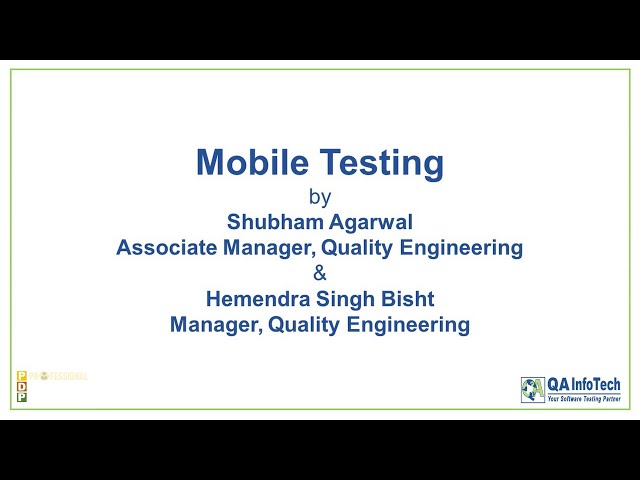 Mobile Testing Training Session | Professional Development Program - QA InfoTech
