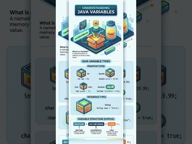 Variables in Java  #java #javaprogramming #javabeginner #javainterviewquestions #javatutorial