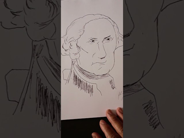 Ink Drawing of George Washington! #inkpenart #inkdrawing