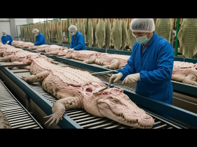 Processing the World’s Rarest Skin | Inside the Albino Crocodile Factory | Full Process