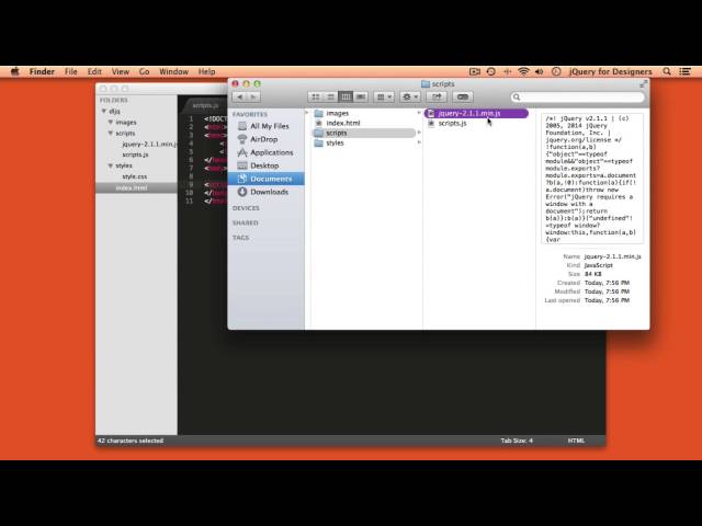 Designers Learning jQuery Episode 1: Installing jQuery