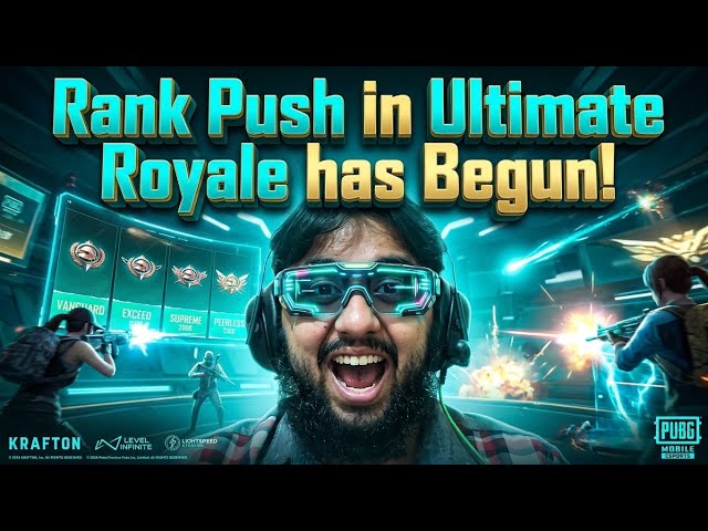 Day 1 of Rank Push in Ultimate Royal has Begun🥷🏼!!!🔥PUBG MOBILE🗿LIVE🔴