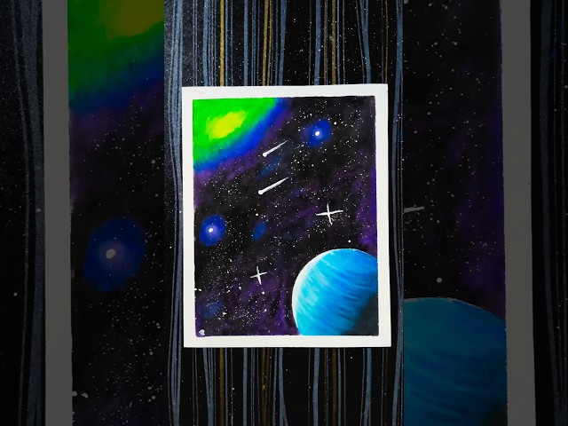 Easy Galaxy Drawing with Oil Pastels | Step by Step Tutorial
