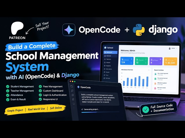 Build a Complete School Management System with AI (Django + OpenCode) & Sell It on Patreon