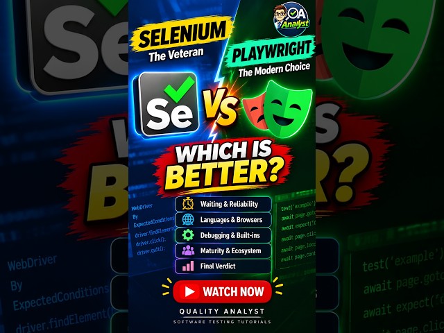 Selenium vs Playwright 🔥 Which Is Better for Automation Testing #Shorts  #playwright #selenium