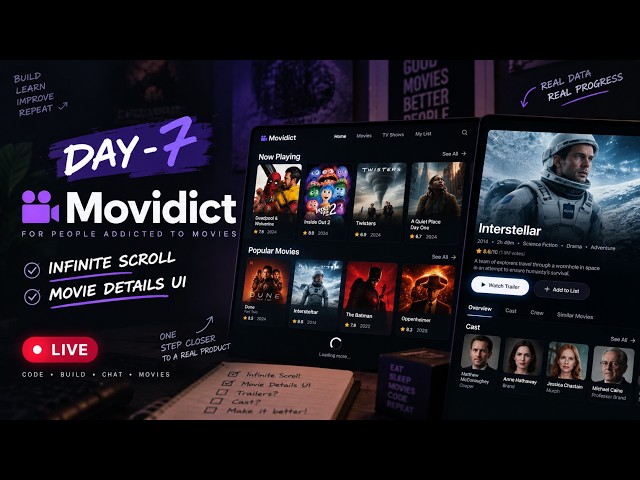 Day 7 | Okay… Now We’re Actually Building a Movie App | LIVE