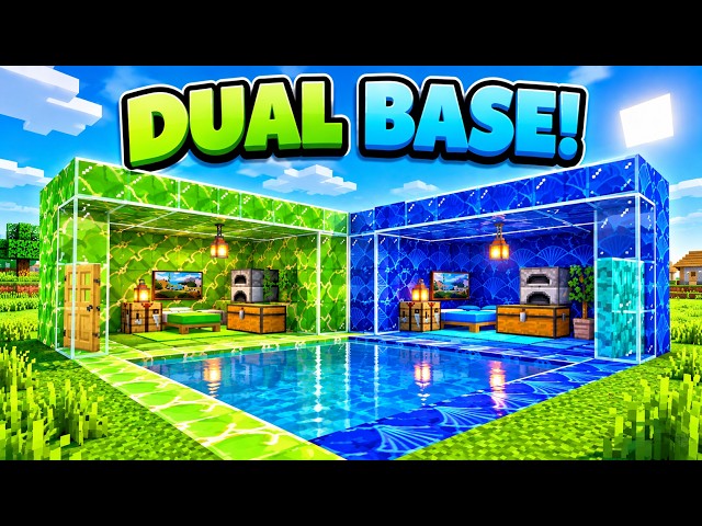 Minecraft: Dual Base Tutorial 💚💙 | Perfect Base for 2 Players