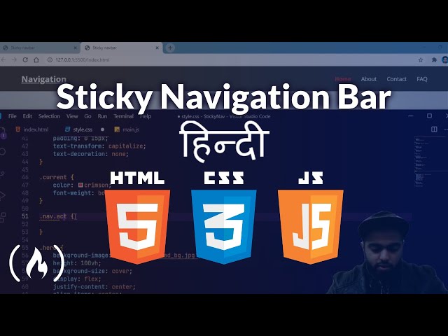 Sticky Navigation Bar Using HTML, CSS, & JavaScript in हिंदी/اردو