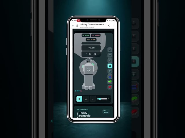 V Pulley Groove Generator and Simulator CNC Automation Pro