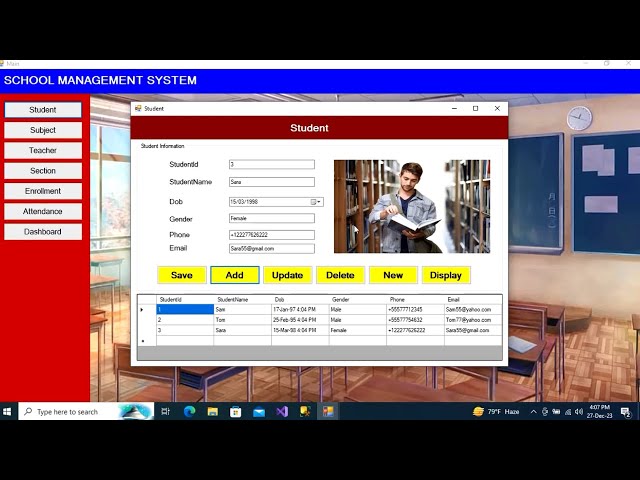 C# Full Project (School Management System) with Source Code