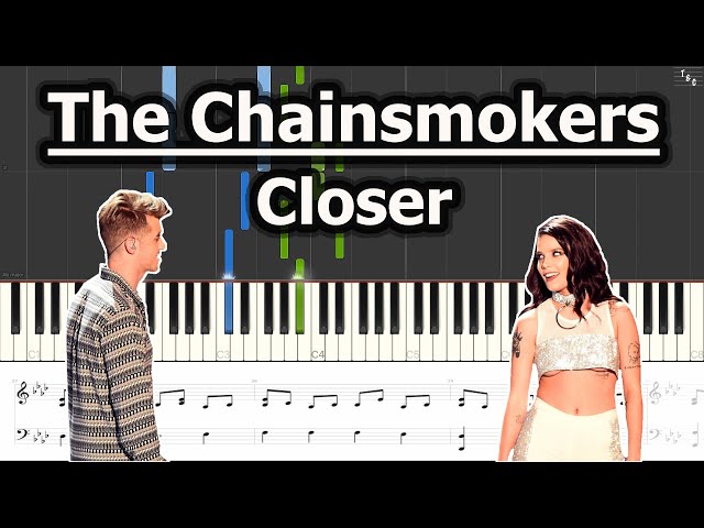 The Chainsmokers ft. Halsey - Closer | Piano Tutorial | Synthesia | Sheet Music