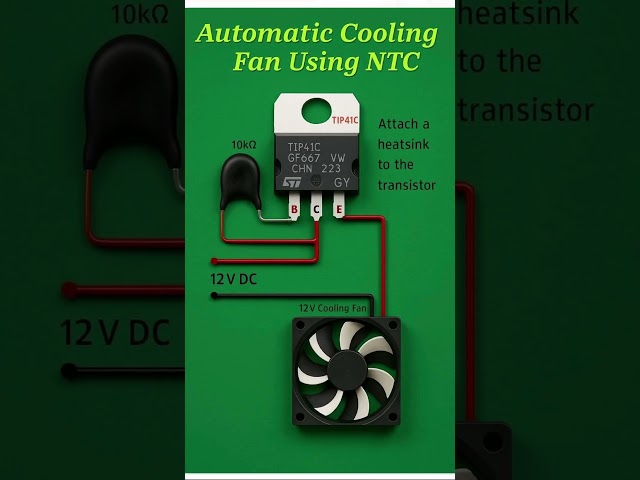 Automatic cooling fan using NTC #fan #transistor #mosfet #circuit #focus