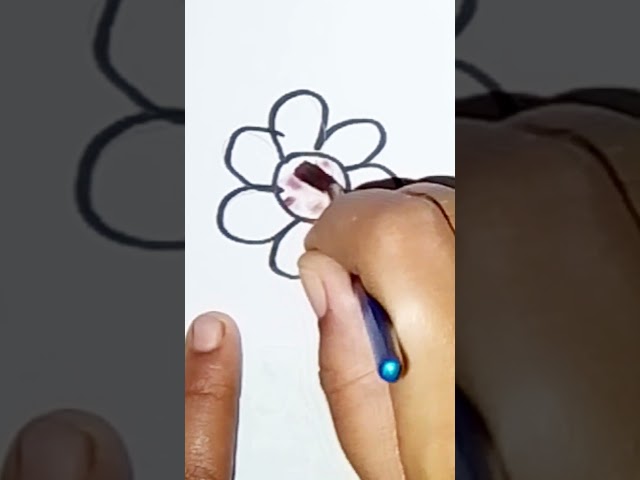 Drawing flower #shortsvideo​ #youtubeshorts​ #howtodrawflowervase