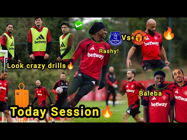 ✅Now! RASHFORD, BALEBA, MBUEMO in High Drills... Man united training UPDATES Ahead of Everton crush!