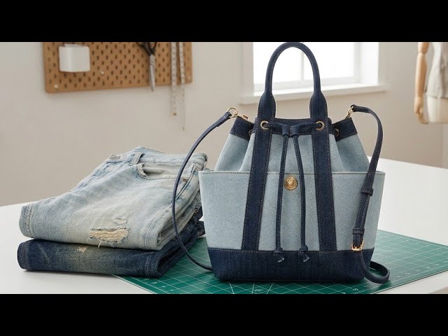  Easy sewing tricks ✂️Trash to Treasure:sewing luxury  bag from old jeans✂️