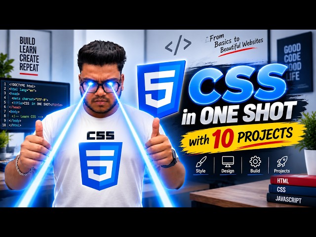 Complete CSS in One Video with 10 Projects in Hindi | CSS One Shot | Learn CSS from Scratch