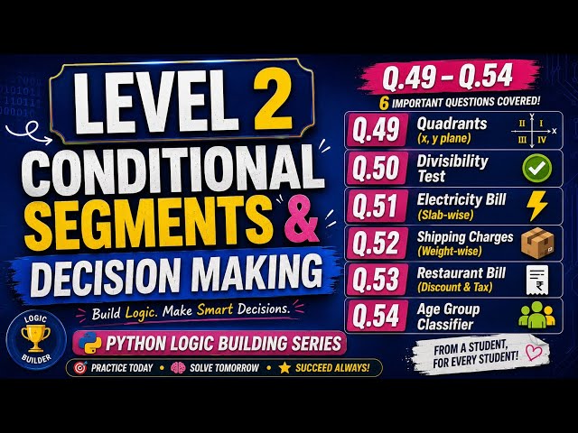 Build Your Python Logic 🧠 | Conditions & Decision Making | Q49–Q54