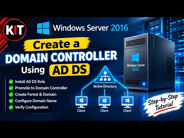 🖥️*English* *Windows Server 2016 – Create a Domain Controller Using AD DS | Step-by-Step Tutorial*