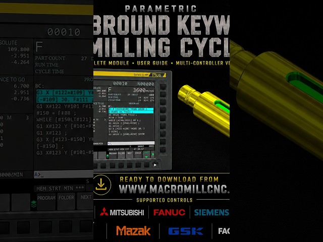 NEW Parametric Obround Keyway Milling Cycle | Helical Entry CNC Macro | Multi-Controller