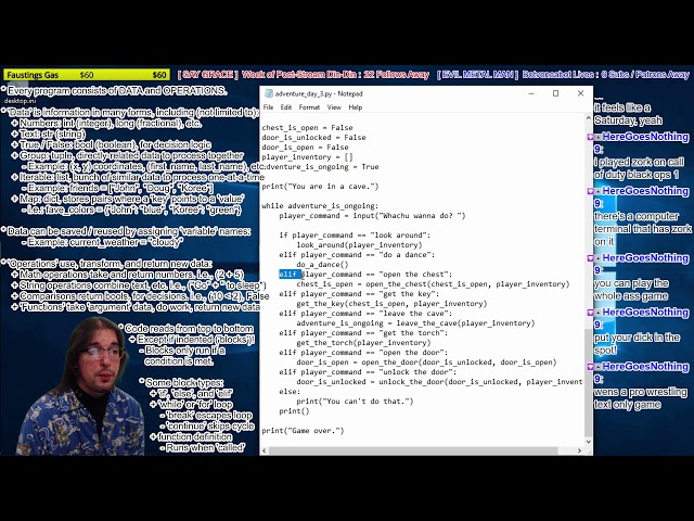 [Python for Beginner Developers] Dicts simplify our adventure game! We fall to our death?!