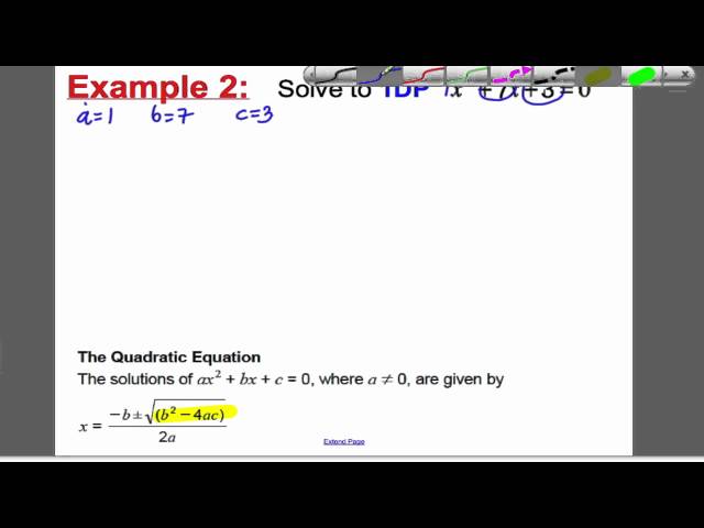 Quadratic Formula 1 (GCSE Higher Maths): Tutorial 5