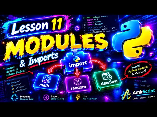 Python for Absolute Beginners - Lesson 11: Modules & Imports Explained (Full Course 2026)