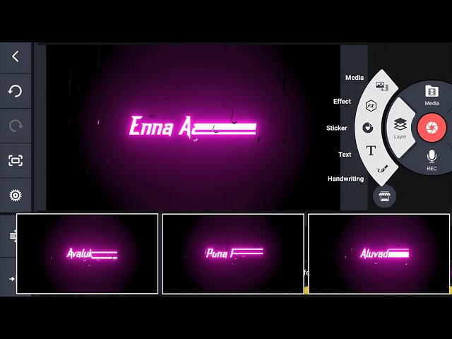 Trending Rain Drops Glowing Lyrics Status Video Editing in Kinemaster
