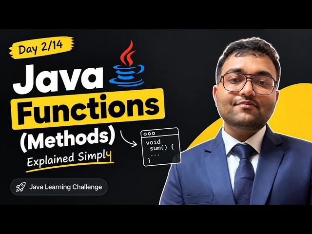 Day 2 of My 14-Day Java Challenge | What Are Functions (Methods) in Java? | Java for Beginners