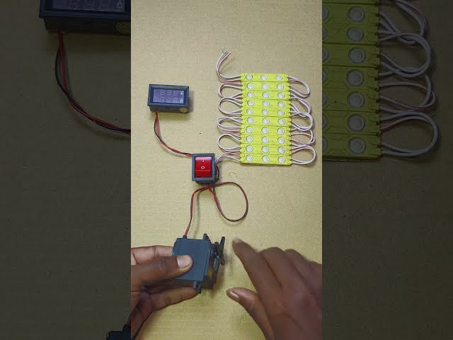 Powering Voltmeter & LED Module Using a Gear Motor #dcmotor #diy #youtubeshorts #tech #shorts
