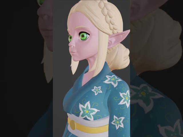 Sculpting Yukata Zelda in Blender