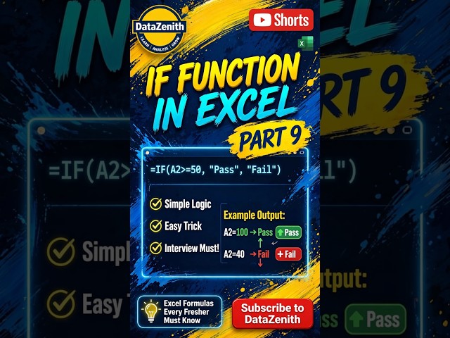 Excel IF Function 🔥 | Data Analysis Interview Question | Part 9 #shorts | Tamil #excel