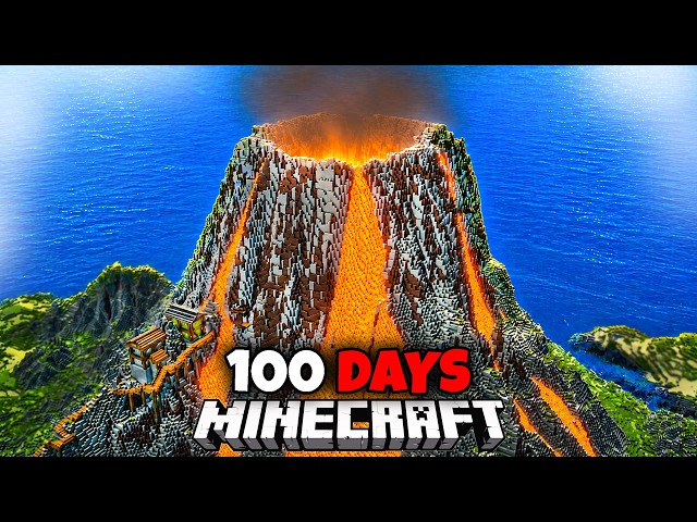 I Survived 100 Days In An Active Volcano In Minecraft