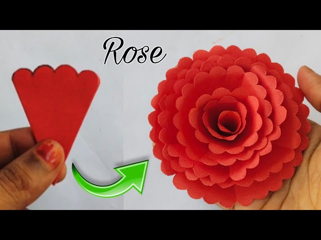 How To Make A Paper Rose Flower/Easy Paper Flower Craft Ideas||