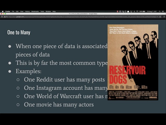 Full Stack Web Developer Course: 11_2 - Intro to Data Associations