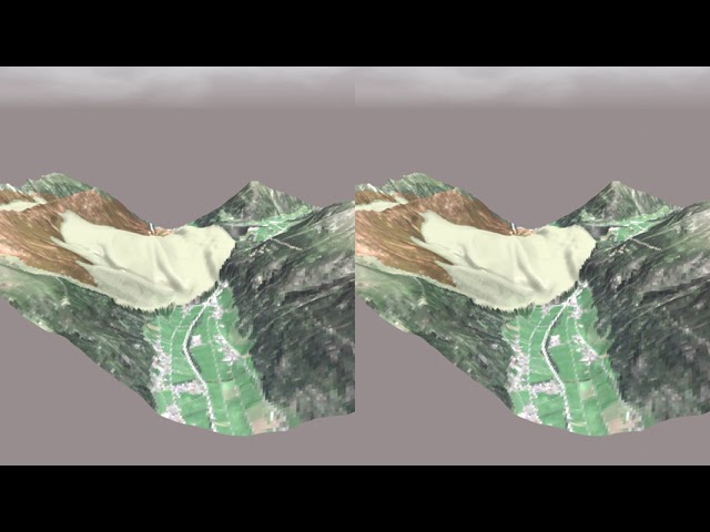 Prehistoric Köfels Rock Slide | Stereo 3D animation of r.avaflow simulation