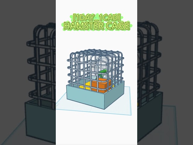 [1DAY_1CAD] HAMSTER CAGE #shorts #tinkercad #project