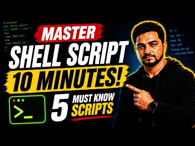Master Shell Scripting in 10 Minutes 🚀 | 5 Bash Scripts Every Linux User Must Know