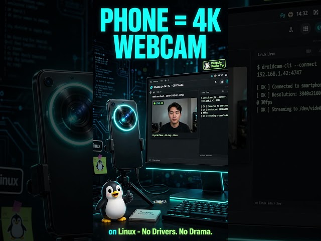 Penguin Power Tip: Your Smartphone Is the Best Webcam on Linux