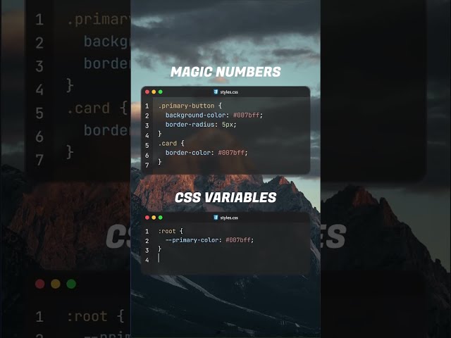CSS Variables vs Magic Numbers! 🧙‍♂️ Cleaner CSS code awaits! ✅ #CSS #WebDev #CodingTips