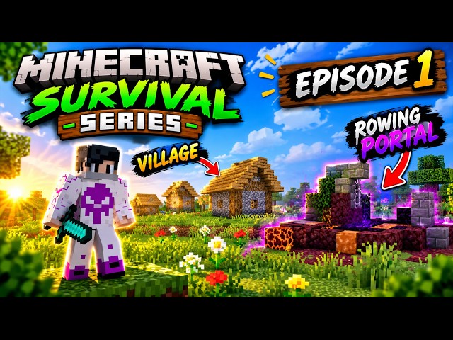 🚀 NEW MINECRAFT SURVIVAL SERIES! | EPISODE 1 – Village + Ruined Portal 😱