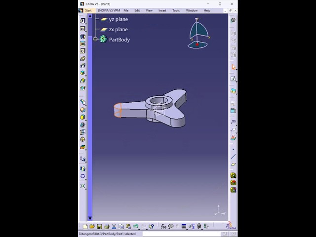 CATIA V5 Face Fillet & Tritangent Fillet #shorts #catiav5 #CADDVerse