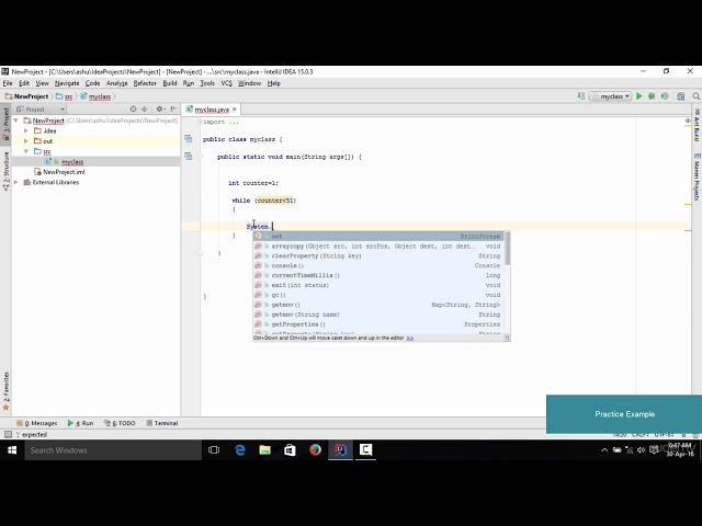 Practice Example: Program to display numbers from 1 to 10
