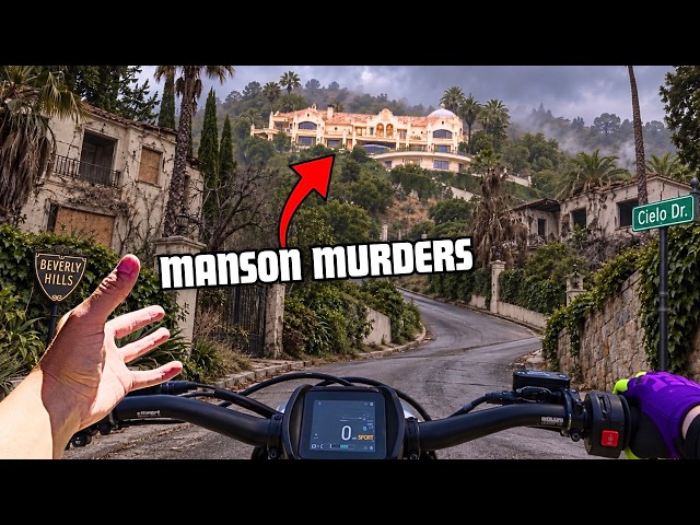 Riding to the MANSON MURDER House in BEVERLY HILLS, Los Angeles (E-Bike POV)