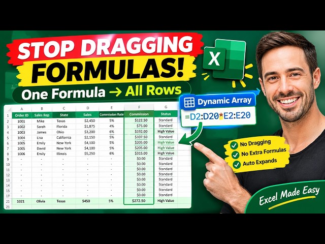 Stop Dragging Excel Formulas! One Formula Fills Every Row
