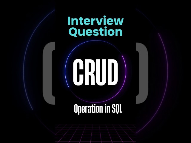 what is CRUD operation | sql interview | data analyst interview | SQL | sql tutorial